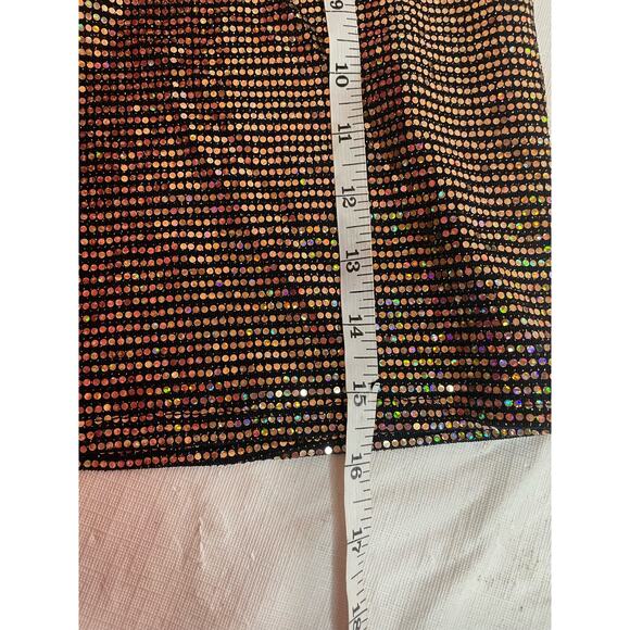 Women's Juniors Large Gold Sequin Sparkle Stretch Mini Skirt EUC - Picture 10 of 10